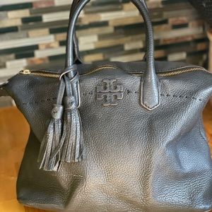 Authentic Black Tory Burch McGraw Slouchy Satchel.